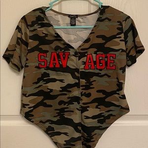 Rue 21, “Savage” Shirt with tie, Medium